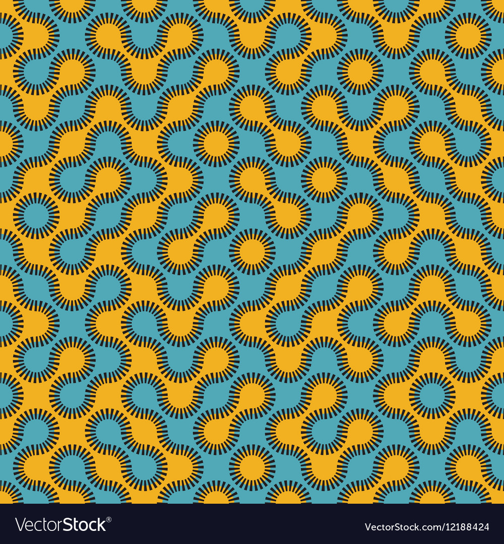 Blue and Yellow Rounded Circle Pattern