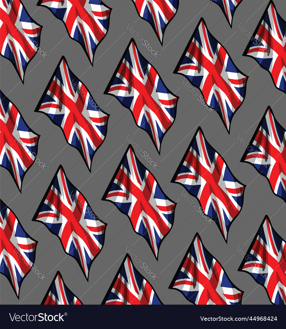 British Flag Pattern On Black Background Vector Image