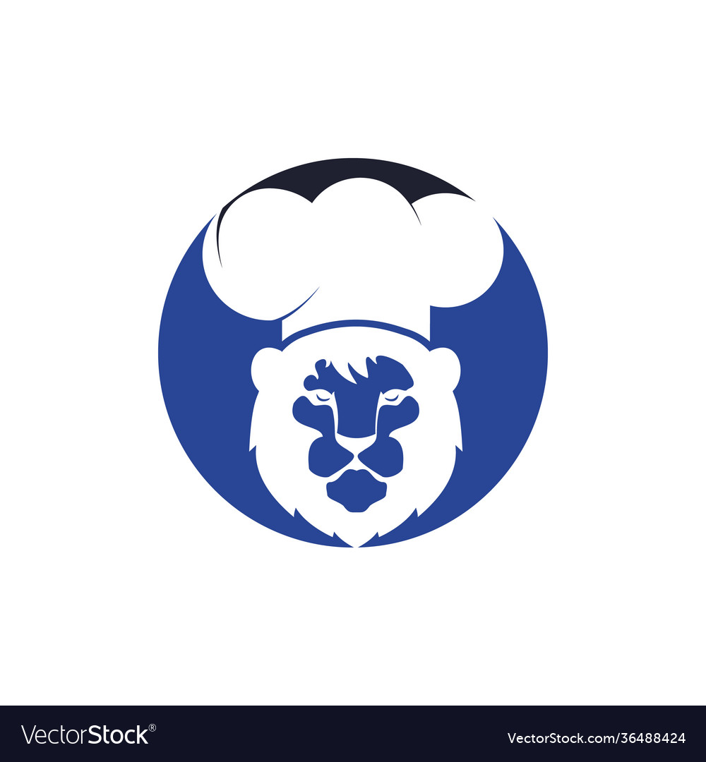 Chef lion logo design template