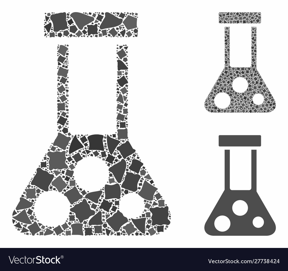 Chemical flask composition icon humpy parts vector image Chemical flask composition icon humpy parts