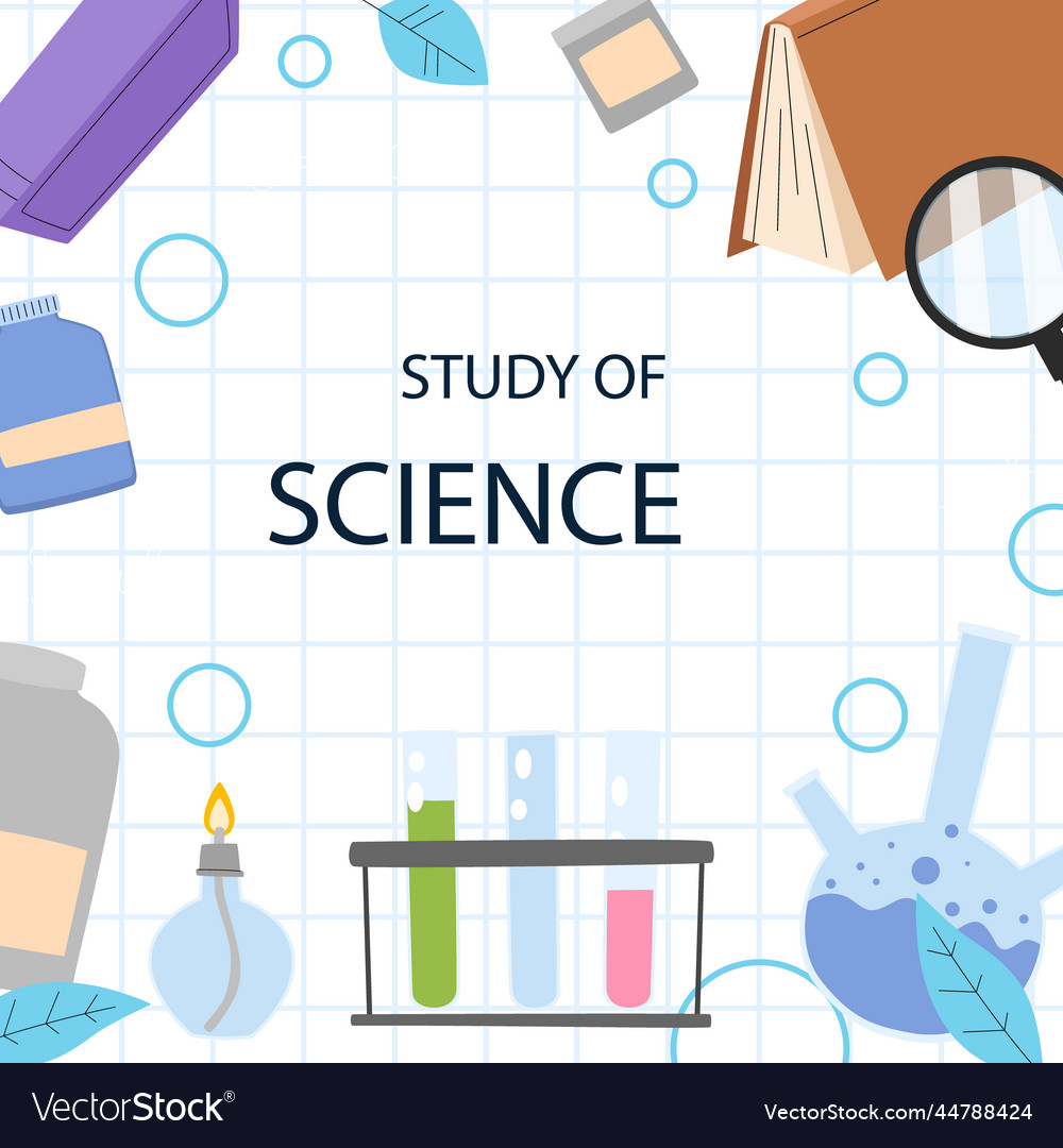 Flat science posts set vector image Flat science posts set