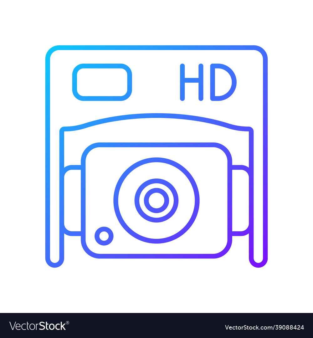 Hd bottom camera gradient linear manual label icon vector image Hd bottom camera gradient linear manual label icon