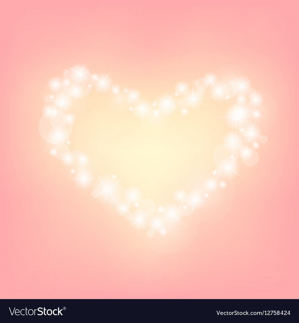 Heart abstract sparkling frame pink background