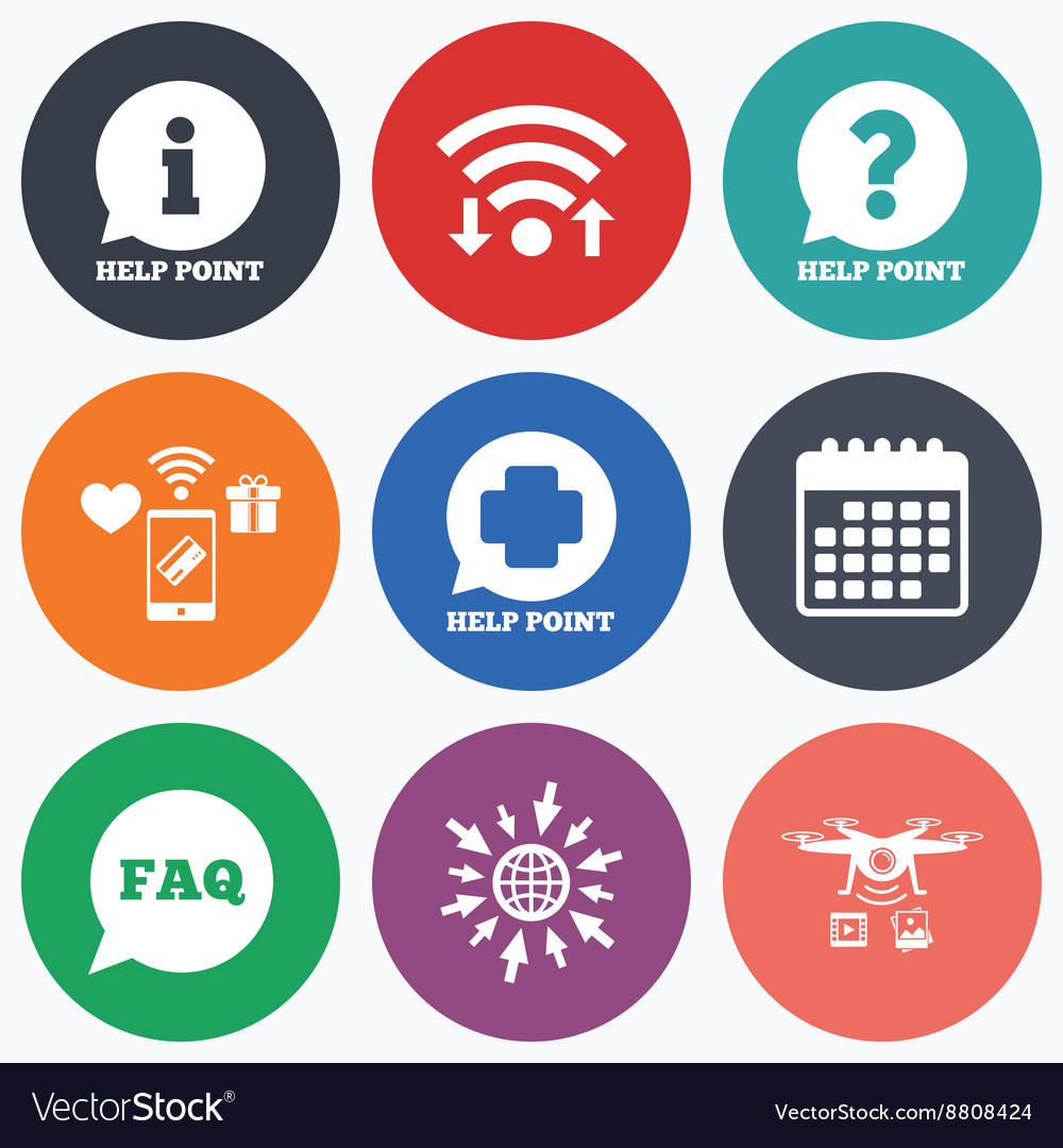 Help point icons question information symbol