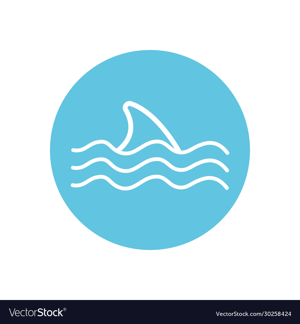 Isolated shark fin line block style icon