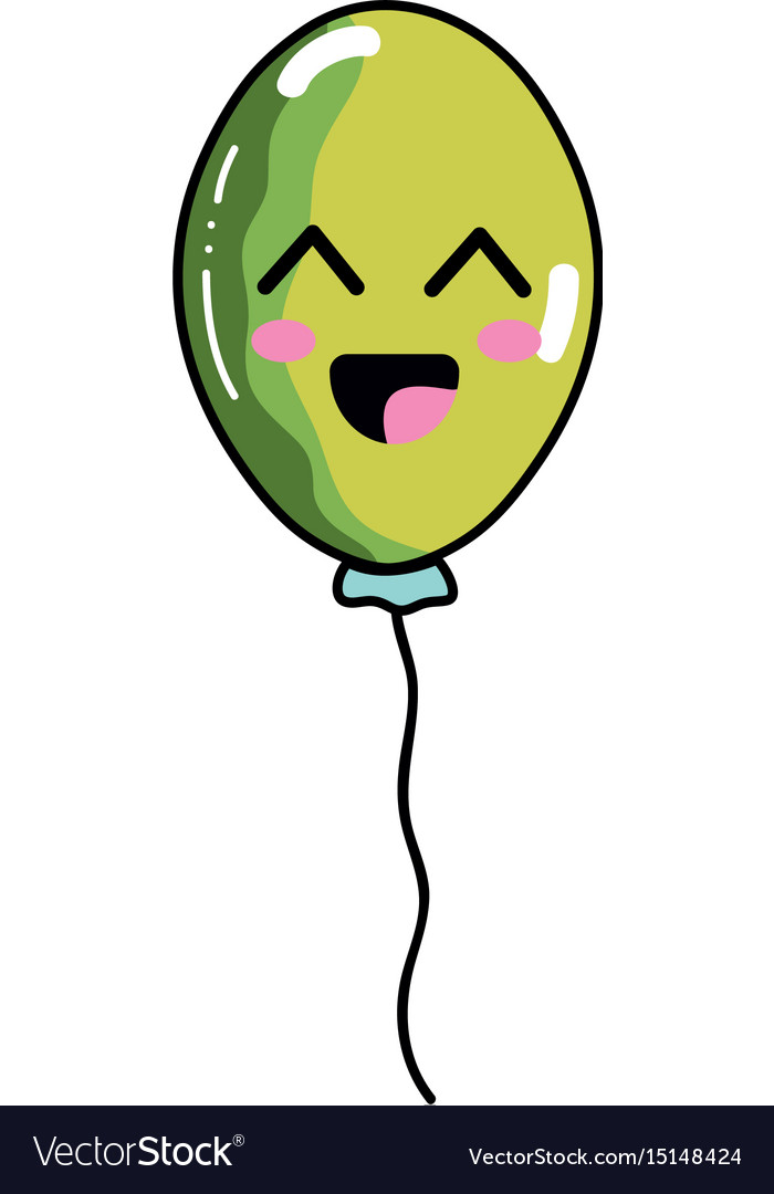 Kawaii cute and happy balloon icon