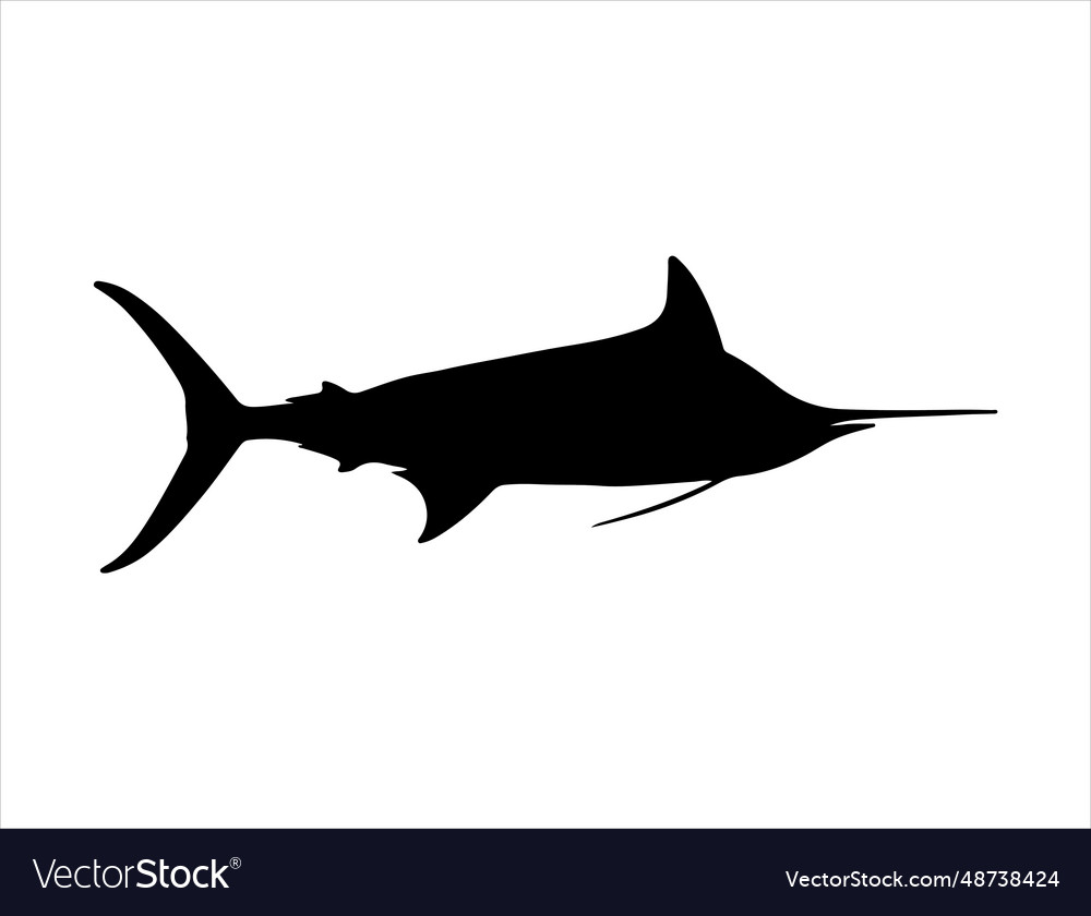 Marlin Fish Silhouette Art Royalty Free Vector Image