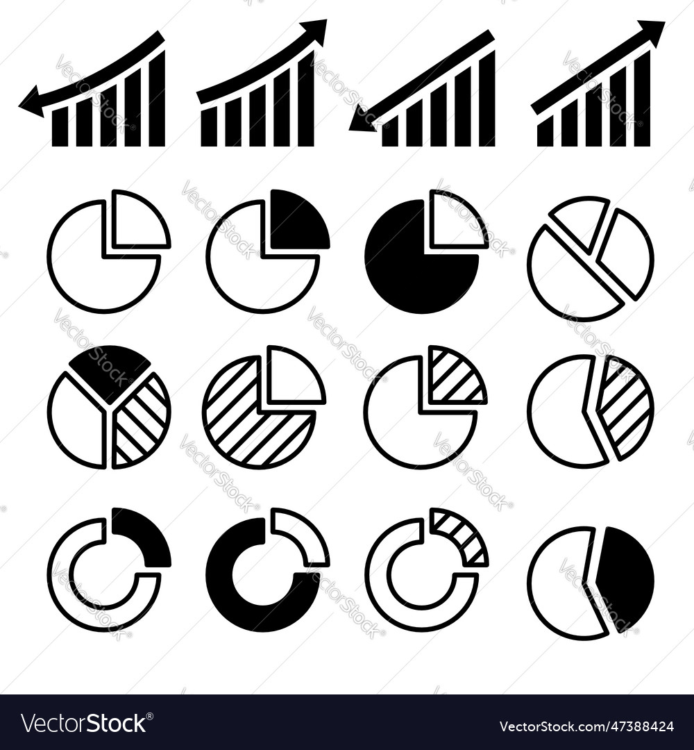 Pie chart and graph icons