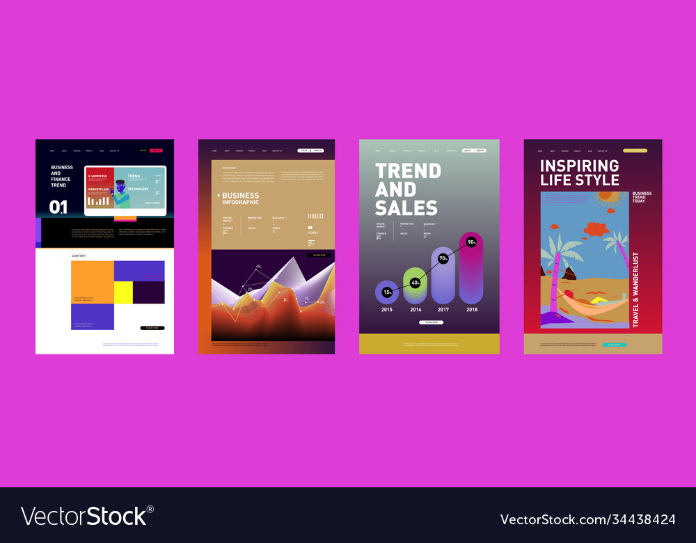 Presentation and website interface layout design Vector Image Presentation and website interface layout design