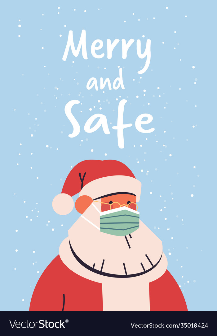 Santa claus wearing mask to prevent coronavirus