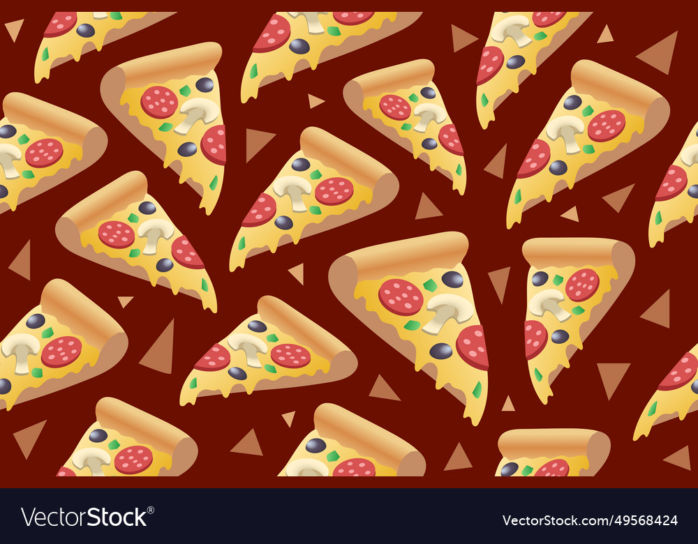 Seamless pattern with pizza slices