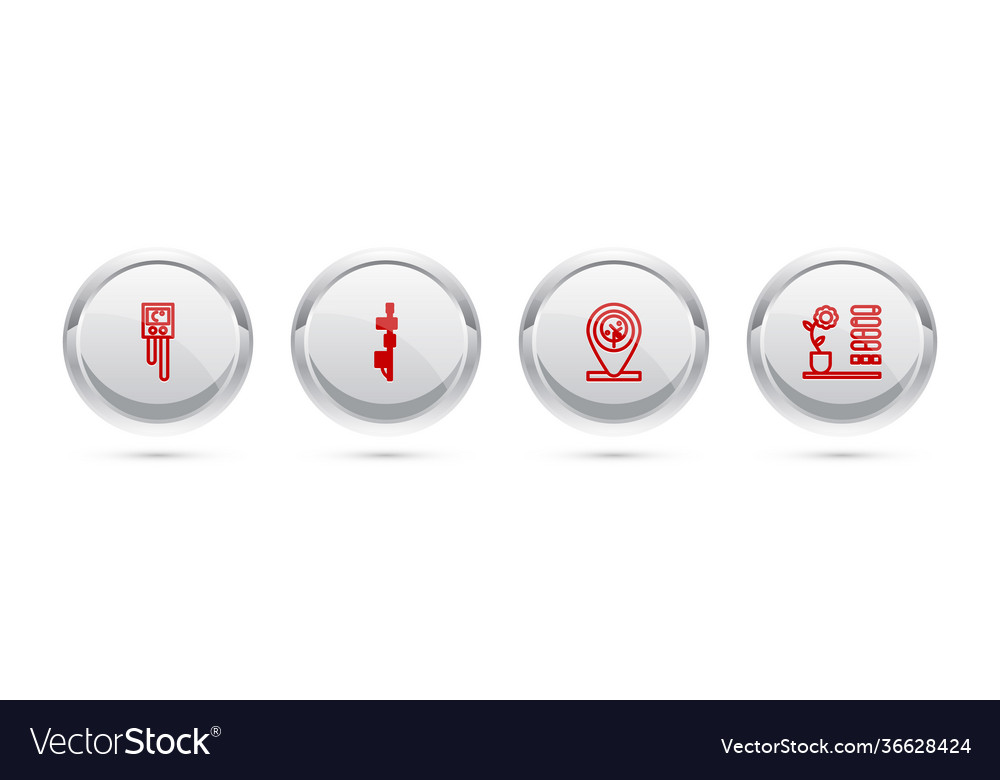 Set line temperature and humidity sensor vector image Set line temperature and humidity sensor