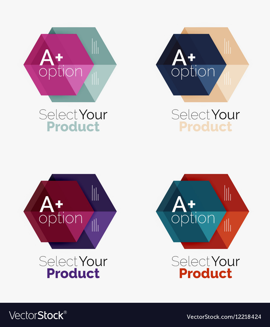 Set of business hexagon layouts with text