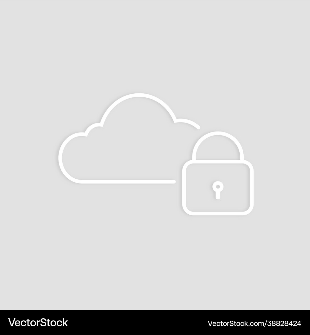 White cloud security icon digital networking Vector Image