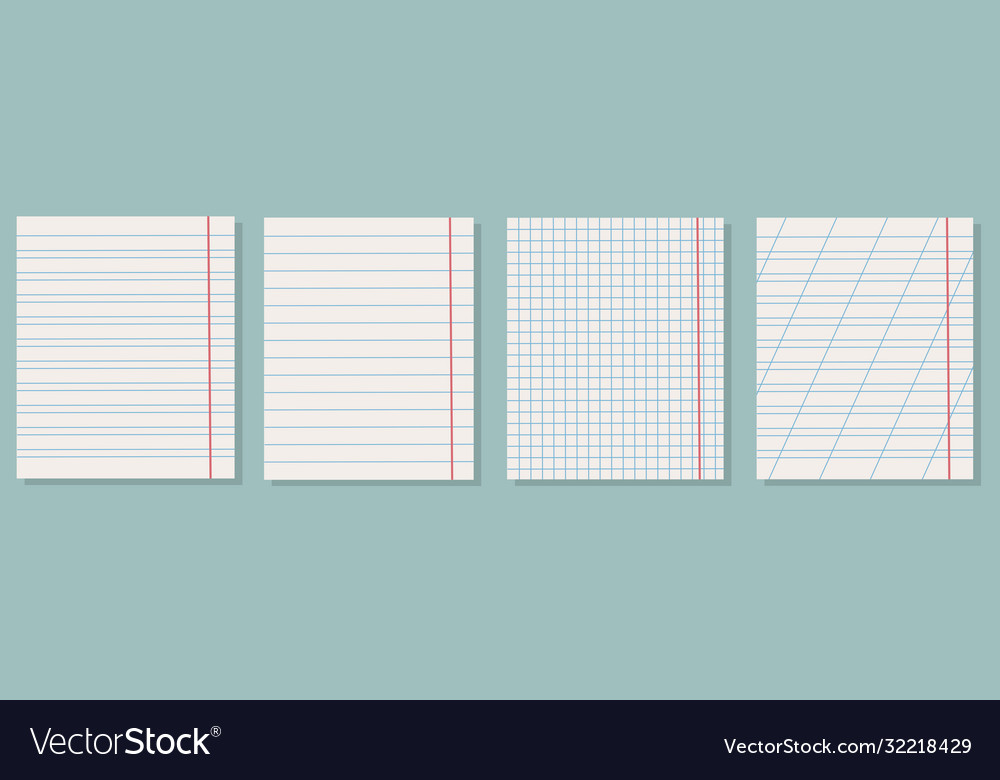 A set notebook sheetsisolated
