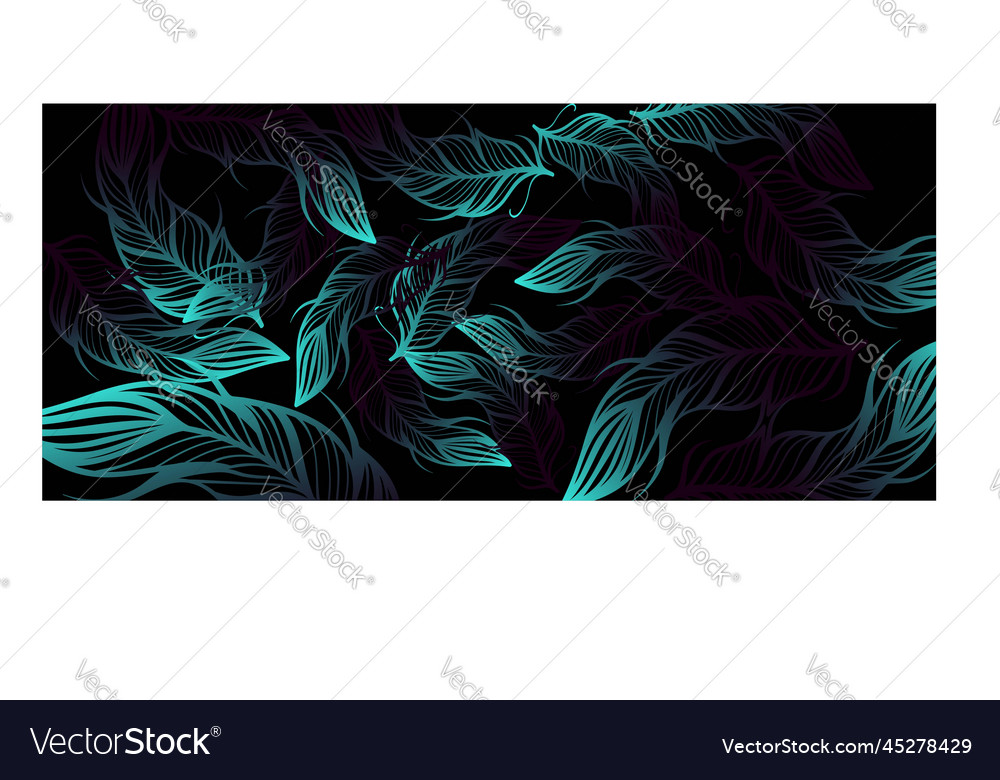 Abstract feathers gradient dark background design vector image Abstract feathers gradient dark background design