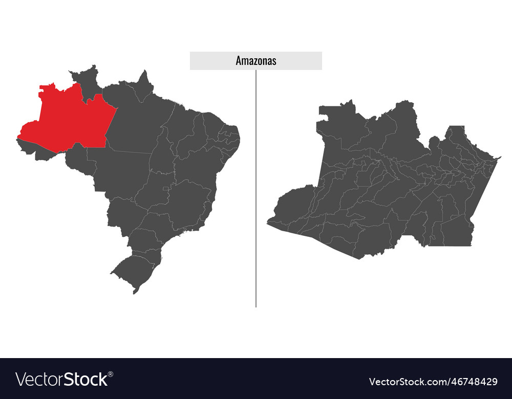 Amazonas State Map of Brazil