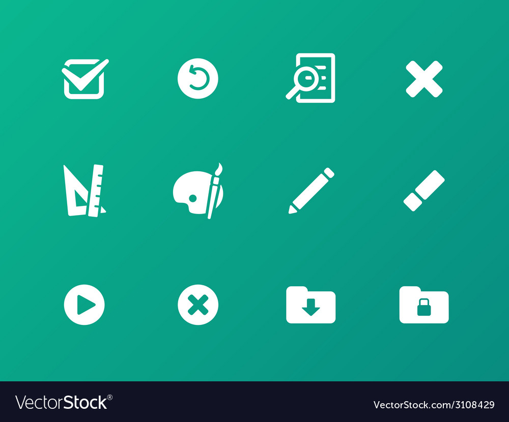 Application interface icons on green background
