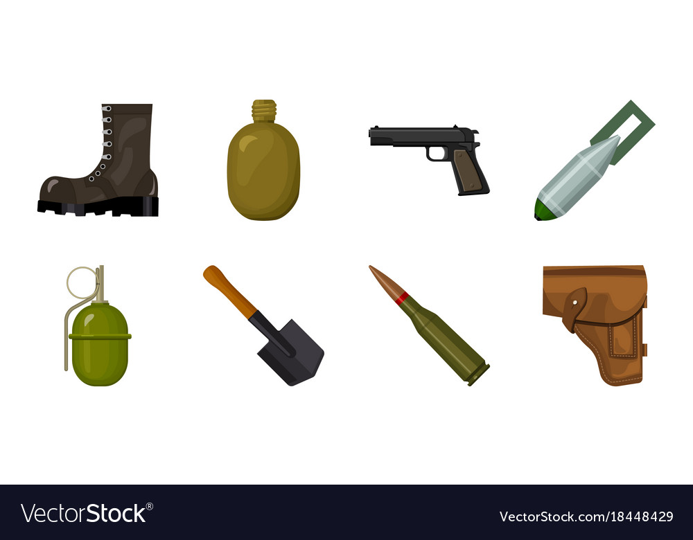 Army And Armament Icons In Set Collection Vector Image 0253