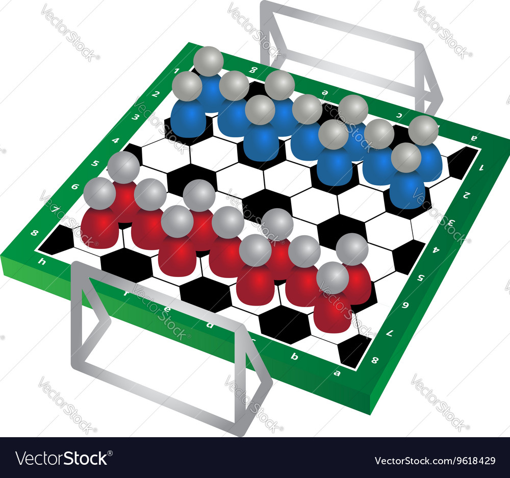 Chess Board With Soccer Ball Texture And Shapes Of