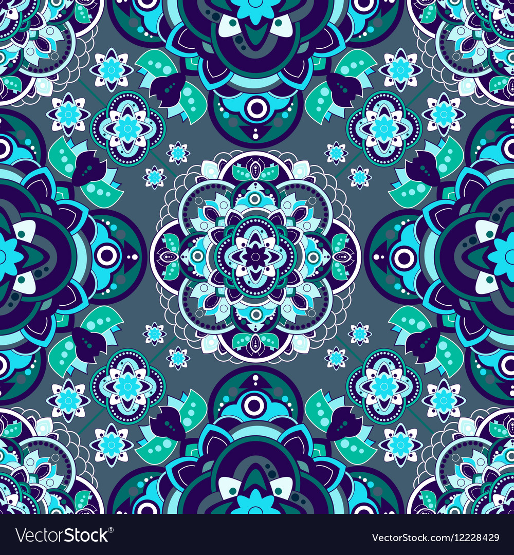 Colorful paisley seamless pattern indian Vector Image