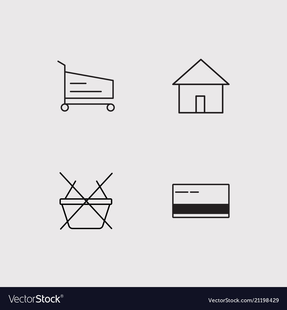 Commerce simple linear icons set outlined