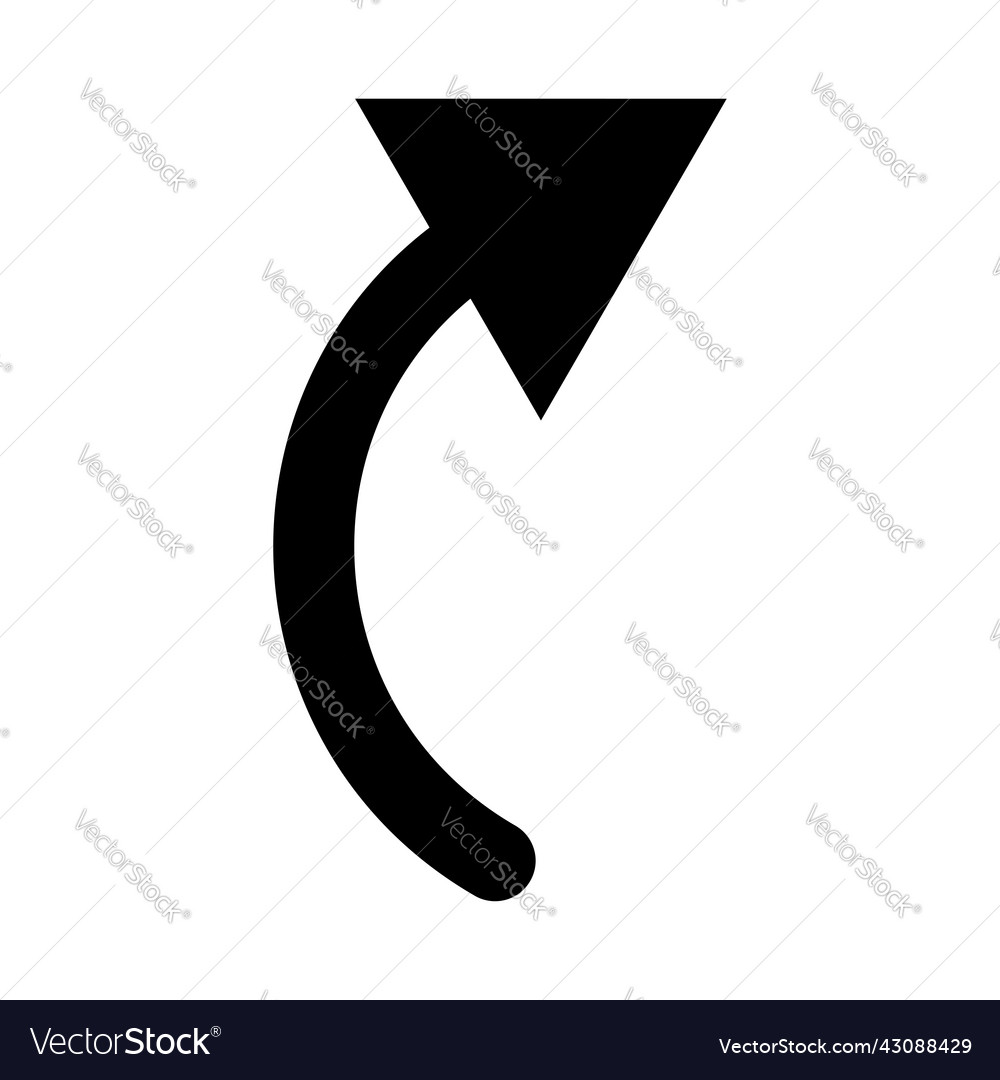 Curved circular arc arrow pointer shape element