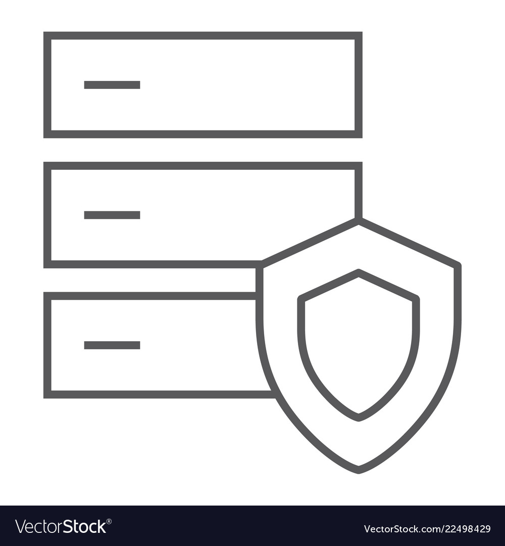 Database protection thin line icon server