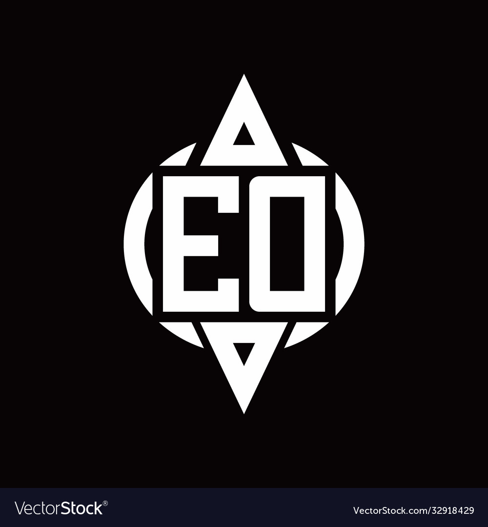 Ed logo with circle rounded combine triangle top