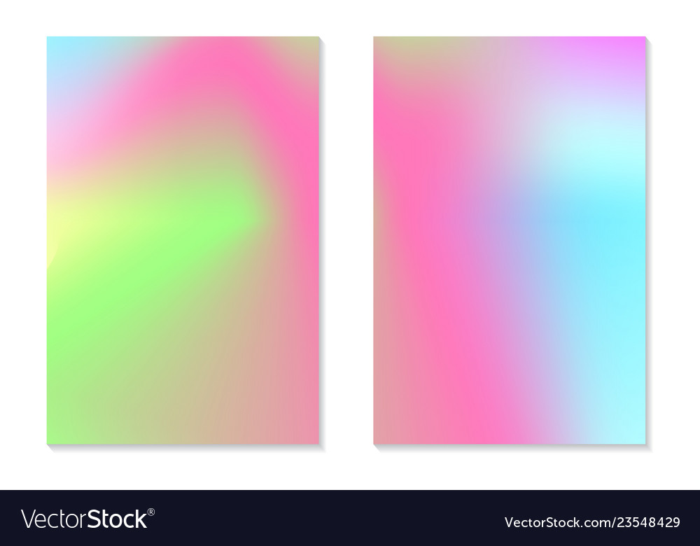 Gradient hologram backgrounds set of colorful vector image Gradient hologram backgrounds set of colorful