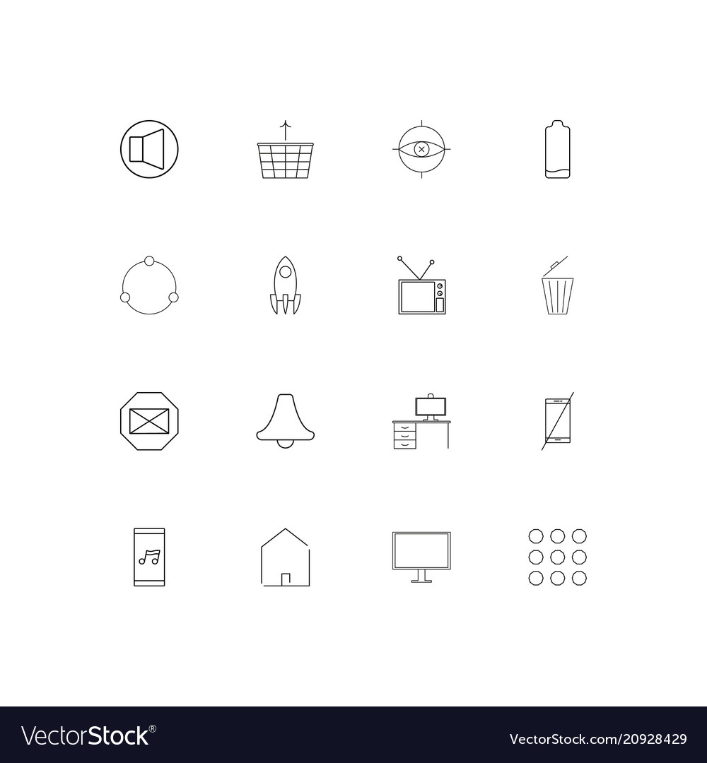 Internet of things linear thin icons set outlined