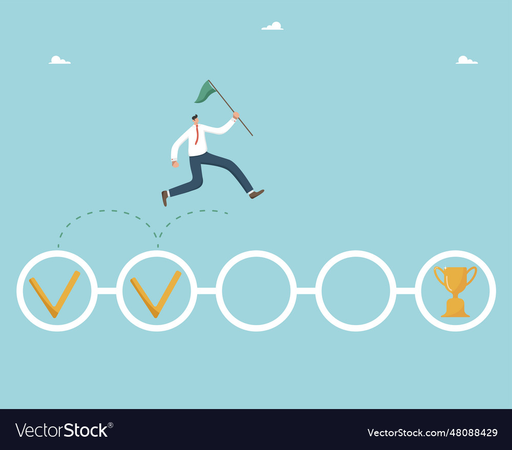 Man walks the path with tasks to reward