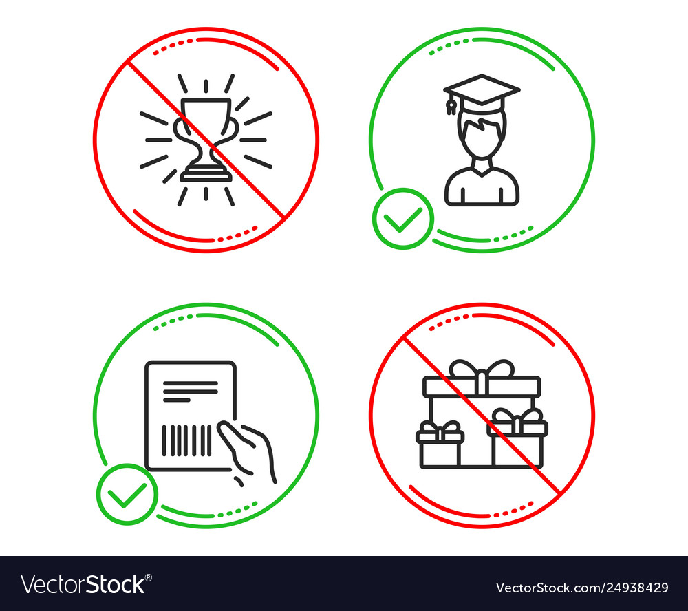 Paketrechnung Studenten- und Trophy-Icons-Set