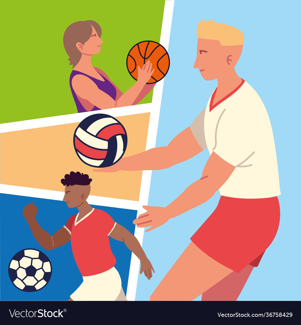 People sport equipment Royalty Free Vector Image