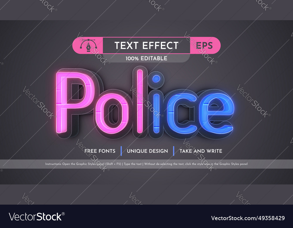 Police - editable text effect font style
