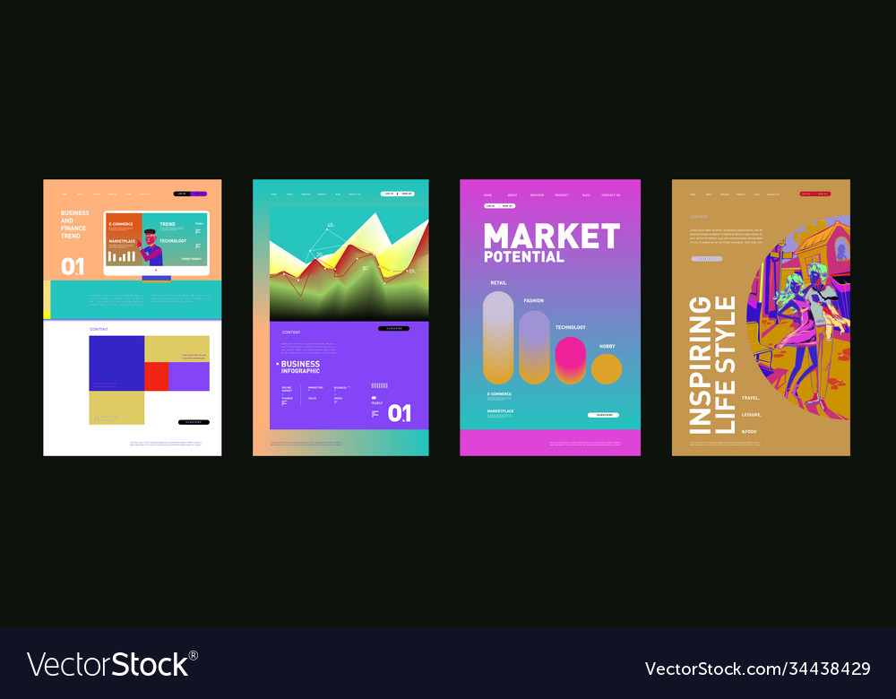 Presentation and website interface layout design Vector Image Presentation and website interface layout design