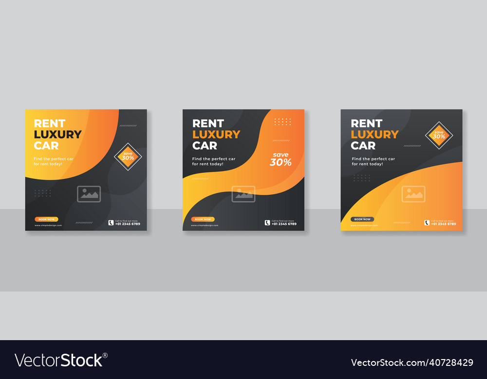 Rent a car banner vector image Rent a car banner