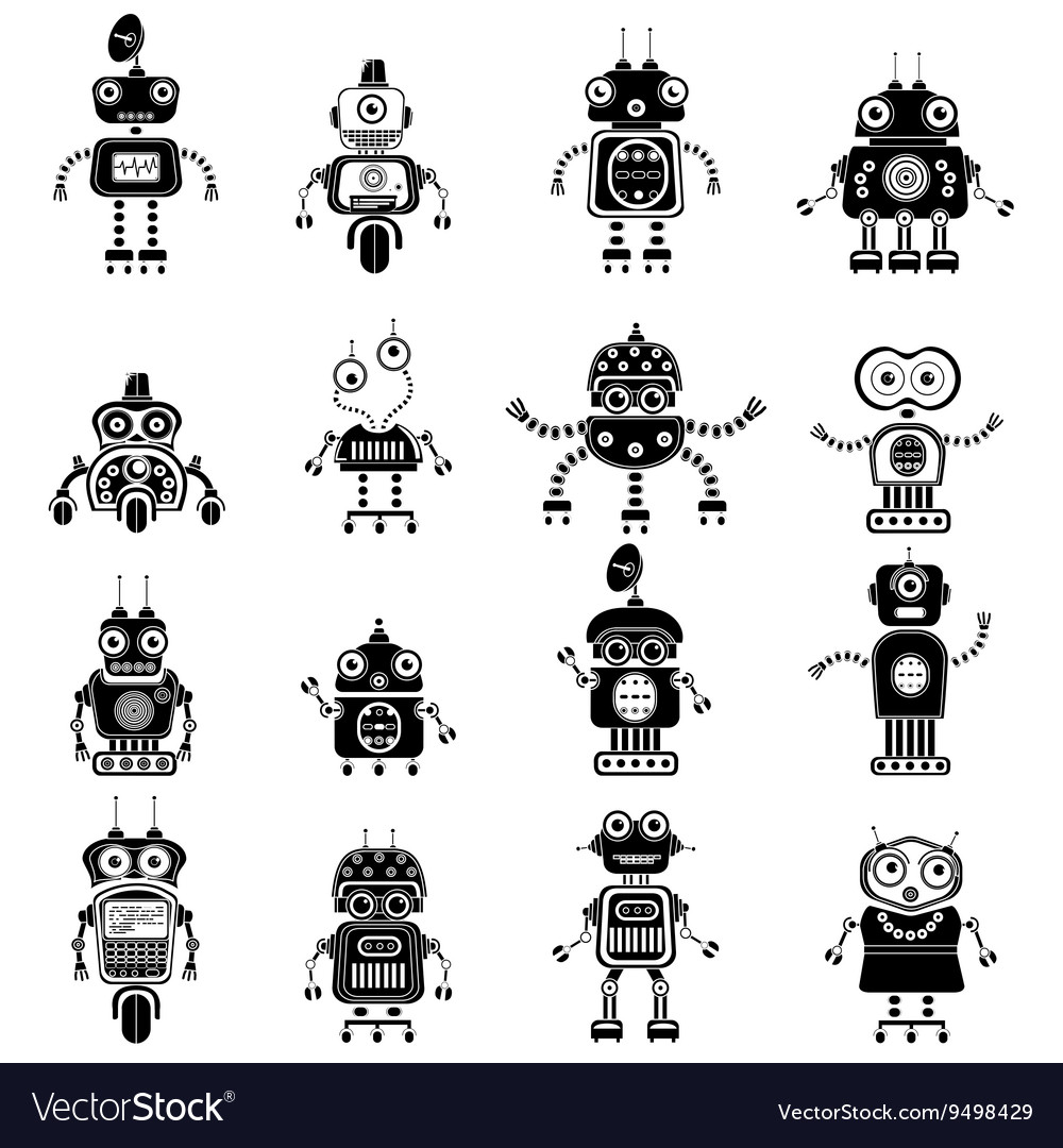 Robot Silhouettes - Cybernetic Icons