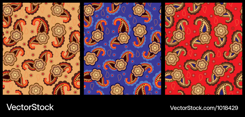 Seamless background set flower Royalty Free Vector Image