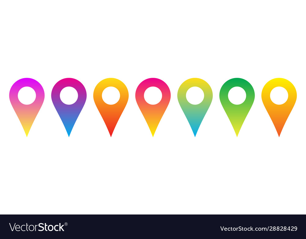 Set colorful location icons icon vector image Set colorful location icons icon