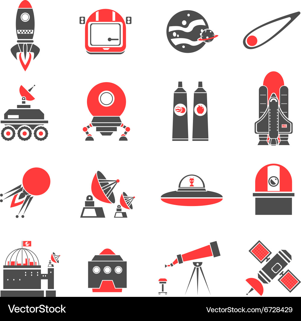 Space icons set Royalty Free Vector Image - VectorStock