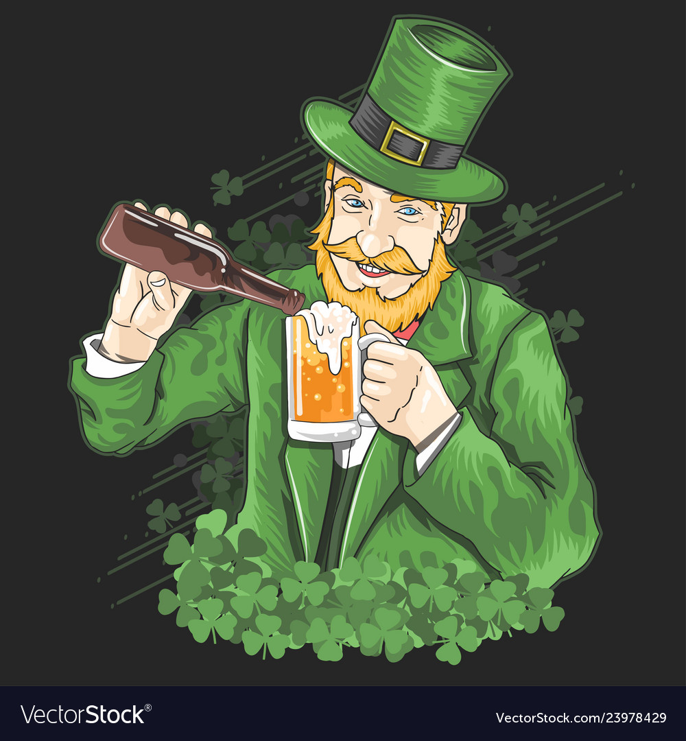 St patrick s day beer party green shamrock Vector Image