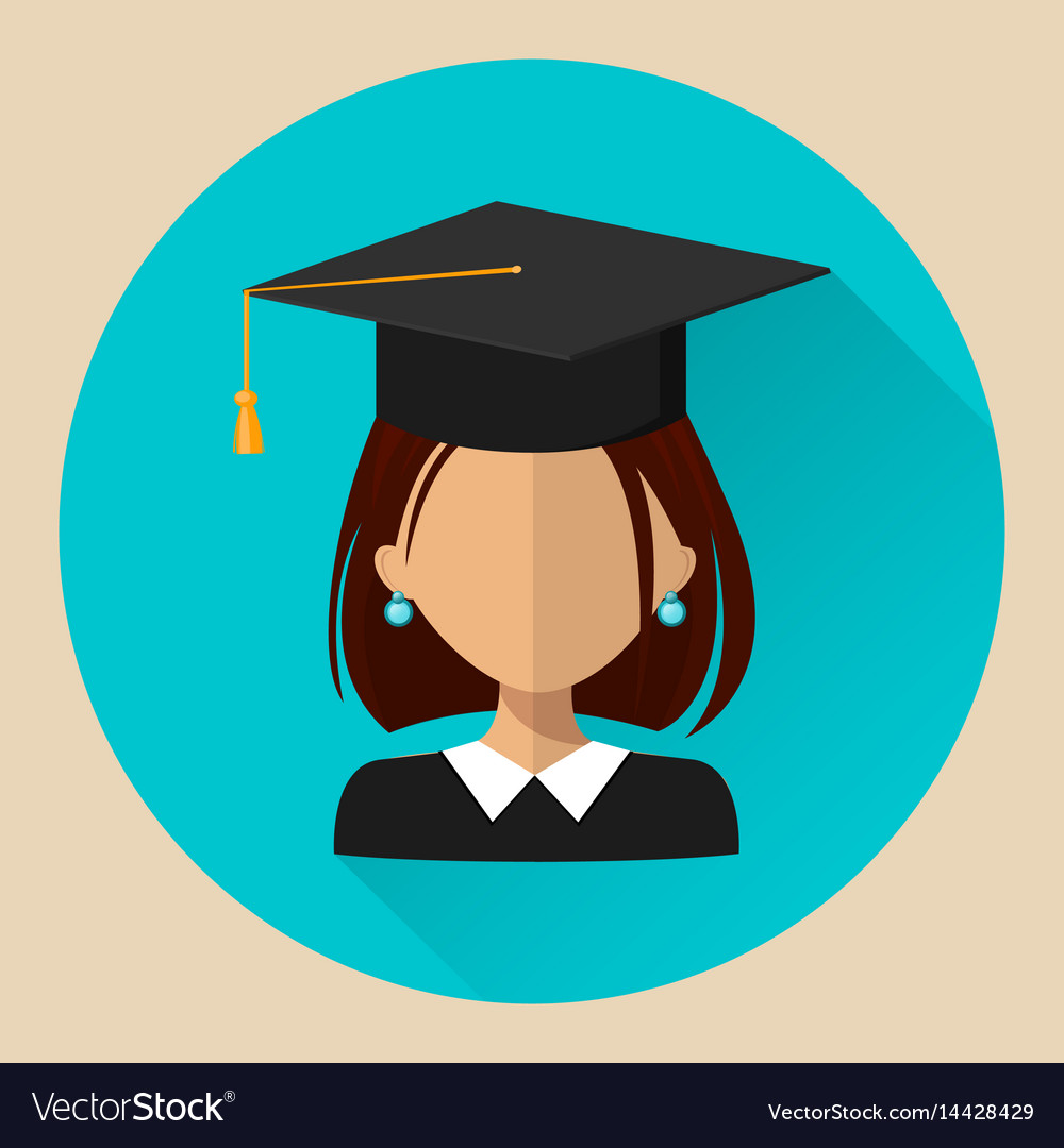 Student girl flat style beautiful icon avatar eps Vector Image