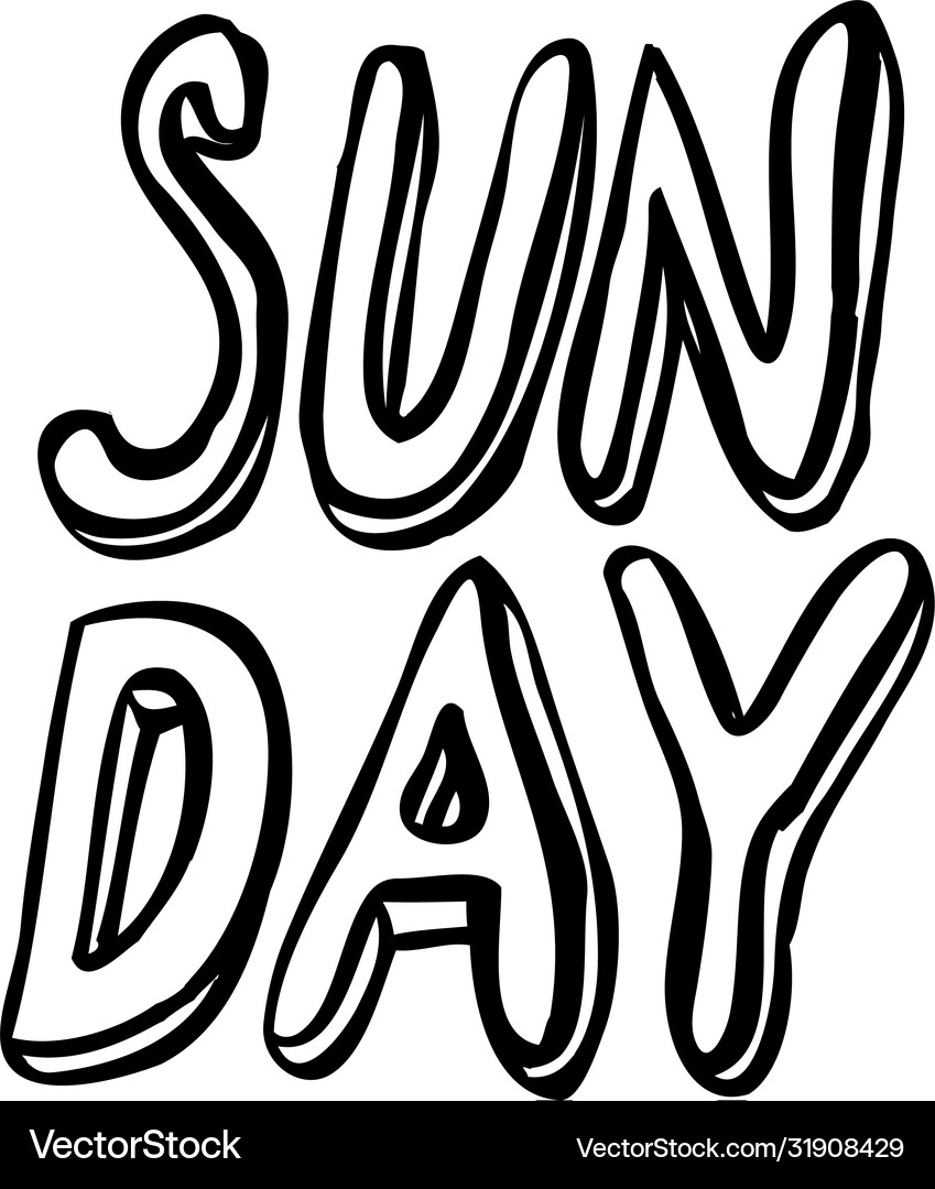 Sunday - inspirational lettering design Royalty Free Vector