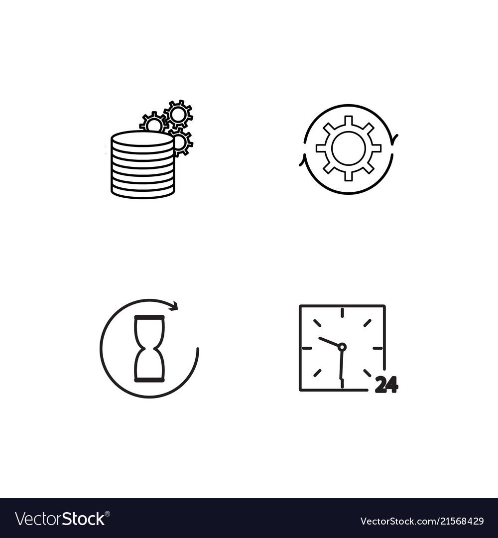 Time linear icons set simple outline