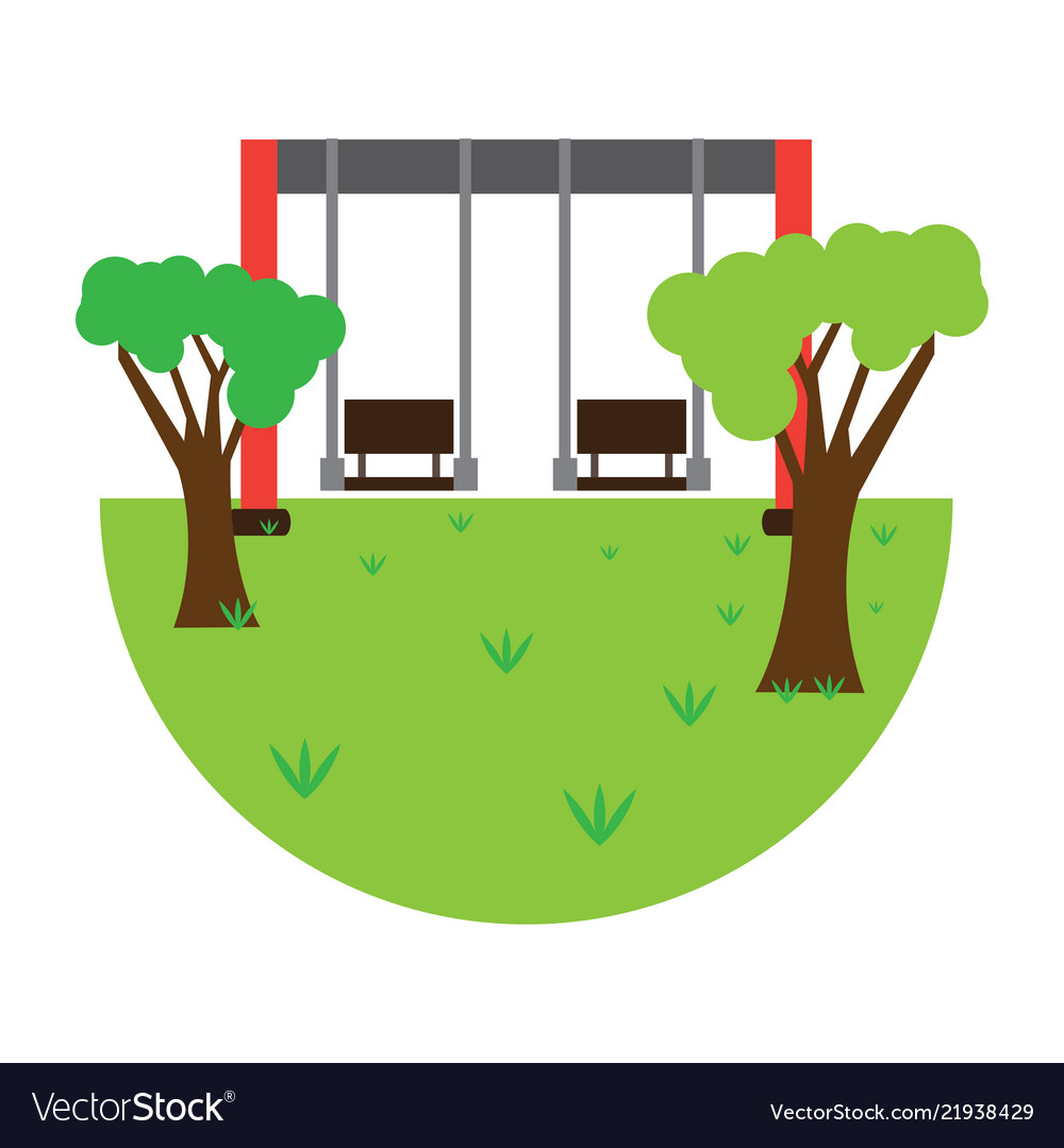 View of a playground with swing
