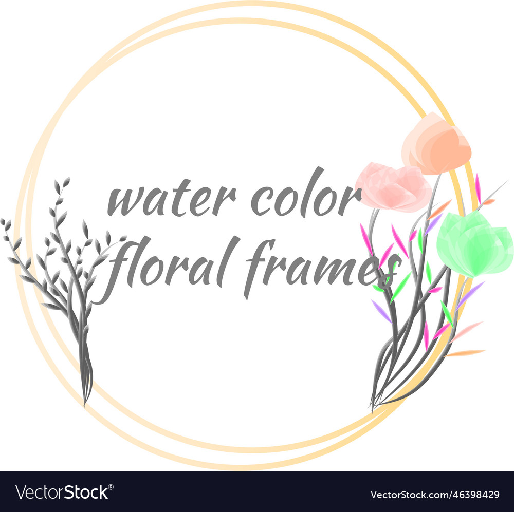 Wasserfarbe Blumen Pastellrahmen vector image Wasserfarbe Blumen Pastellrahmen