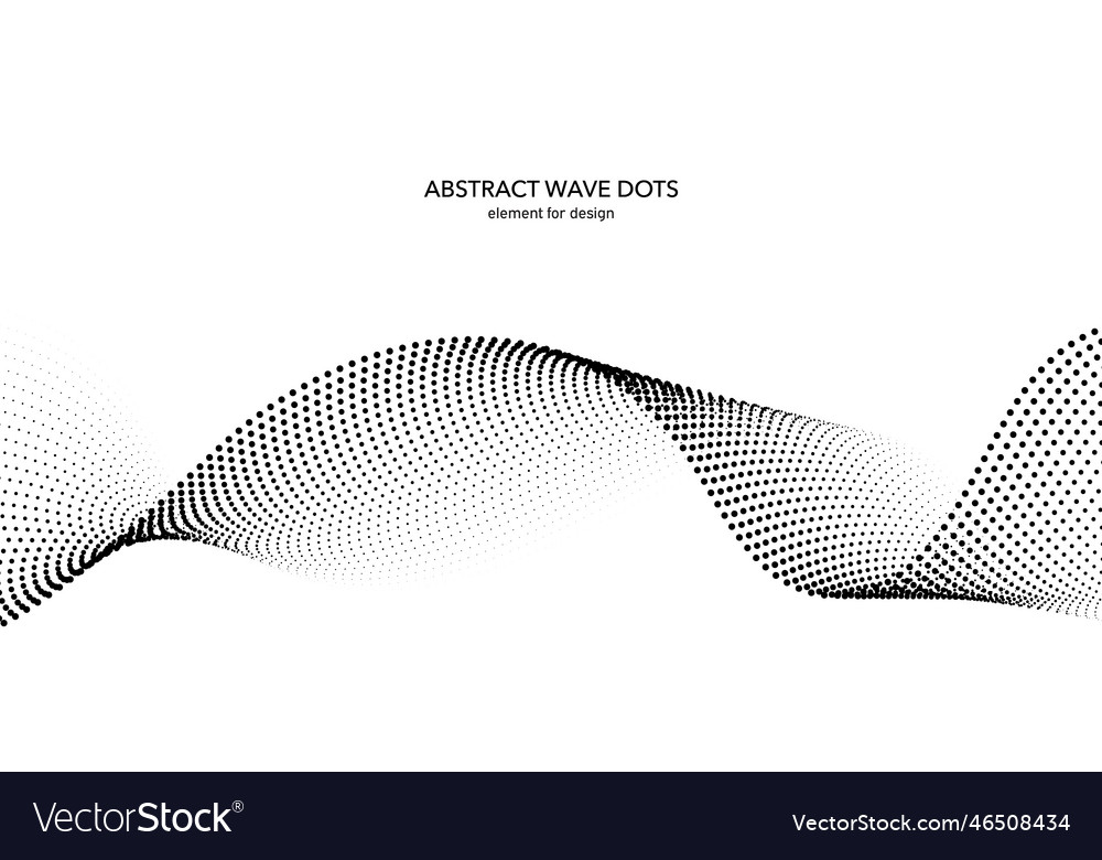 Abstract wave dotted element for design stylized vector image Abstract wave dotted element for design stylized