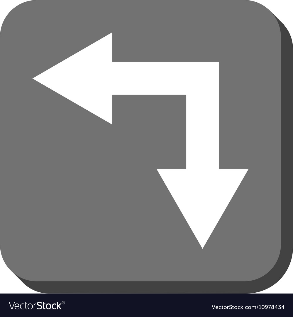 Bifurcation arrow left down rounded square
