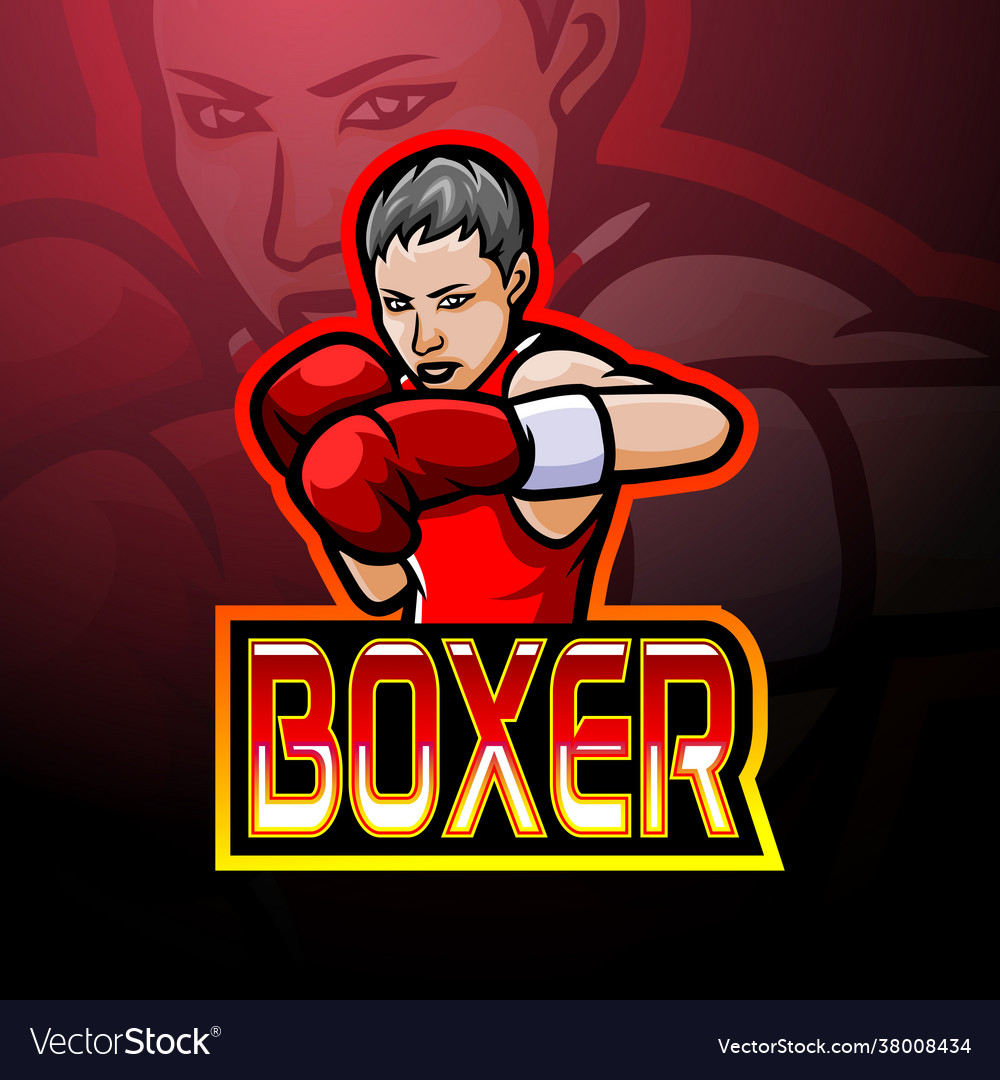 Boxer mascot sport esport logo design